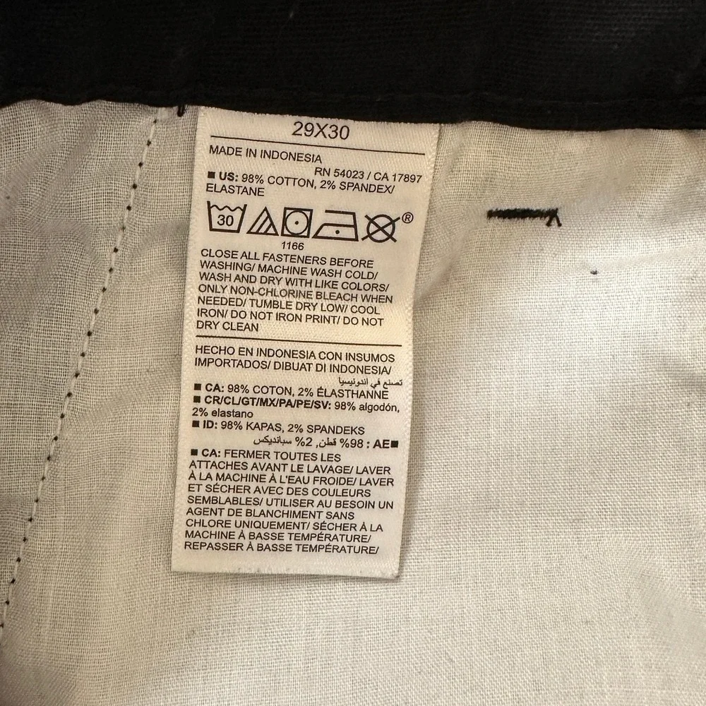Old Navy Athletic‎ Chinos Pants Mens 29x29 Black Built-In Flex Flat Front